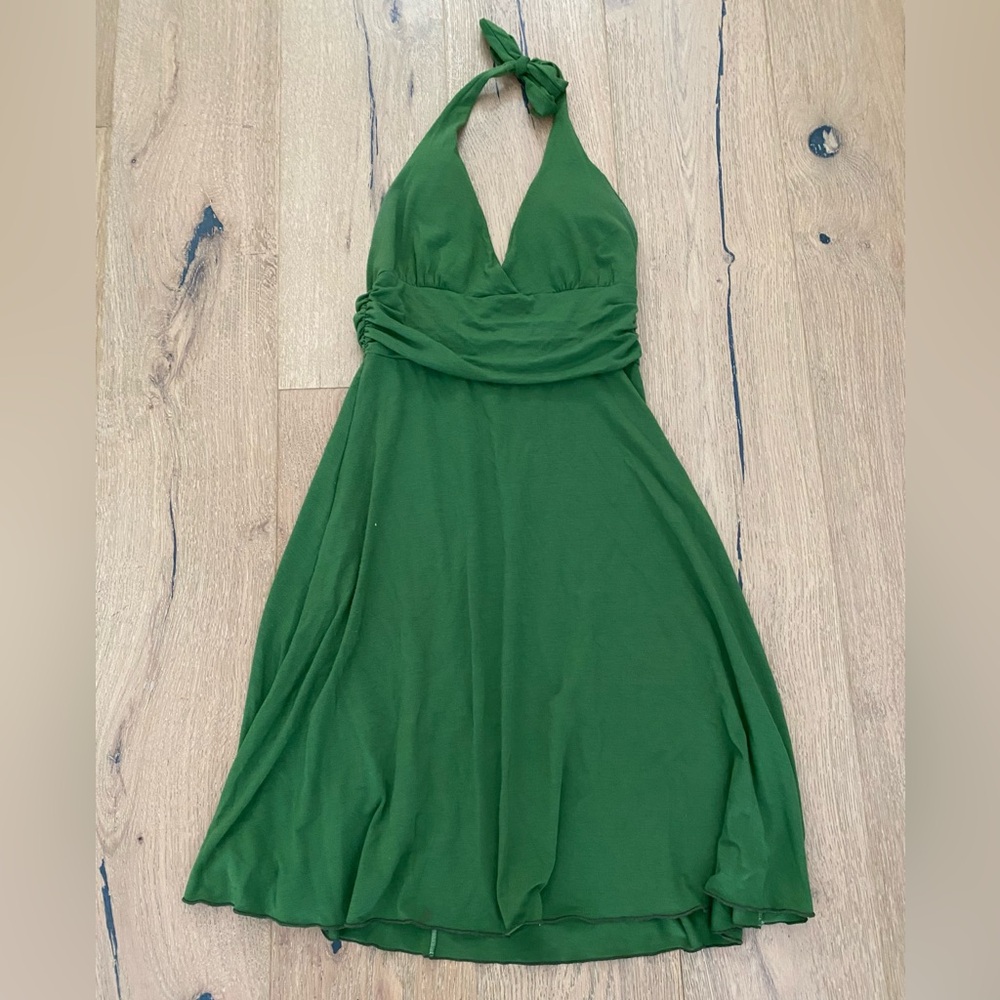 Elegant Green Halter Dress
